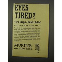 1946 Murine for Your Eyes Ad - Eyes Tired?