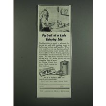 1946 Myers Water System Ad - Portrait of a lady enjoying life