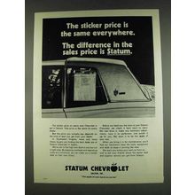 1978 Statum Chevrolet Ad - Sticker Price is the Same