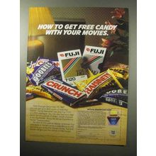 1987 Fuji Videocassette Ad - Get Free Candy With Movies