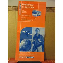 HEATHROW from CORNWALL National Express coaches. Timetable 2000 6 page leaflet =
