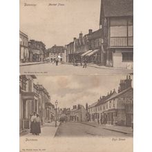 Great Dunmow Market Place High Street 2x Wrench Old Postcard s