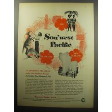 1957 Sou'west Pacific Travel Ad - Glamorous triangle under the Southern Cross!