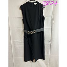 Calvin Klein Women's Black Sleeveless Sheath Dress Size 10 Belted