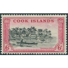 Cook Islands 1949 MNH 6d black & carmine SG155 MNH