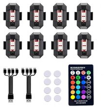 8PCS Wireless LED Strobe Lights with Remote Control,8 Colors Waterproof Anti-Col