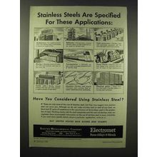 1945 Electromet Stainless Steel Ad - Applications