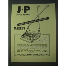 1958 J-P Maxees Mower Ad - J-P Super Mowers for reliable Service