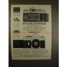 1961 Konica FS Camera Ad - Guarantee They Will Copy!!