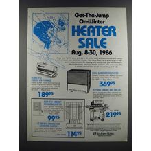 1986 Southern States Heaters Ad - Forced Air Furnace, Coal & Wood Circulator