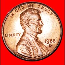 TO BE PUBLISHED: USA★1 CENT 1988D★LINCOLN 1809-1865★LOW START★NO RESERVE!