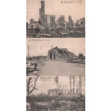 The Ruins Of Kemmel Village Entrance Belgium WW1 3x Bombing Postcard