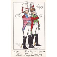 French Dragoon Trumpeter Soldier Napoleonic War Uniform PB Rare Postcard