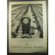 1953 Corning Glass Center Ad - Glass means this.. safer railroad transportation