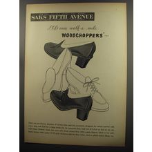 1953 Saks Fifth Avenue Woodchoppers Shoes Ad - S.F.A.s own walk-a-mile