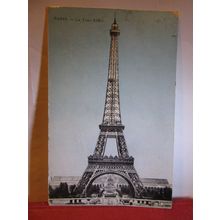 EIFFEL TOWER, PARIS, FRANCE used antique postcard 1922 pm #