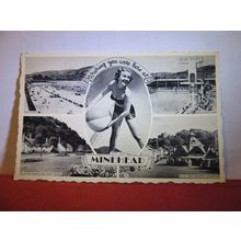 multiview, MINEHEAD, SOMERSET used postcard 1959 postmark girl in bikini =