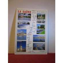 map, LA SAONE.. A LYON. FRANCE used postcard 2005 pm =