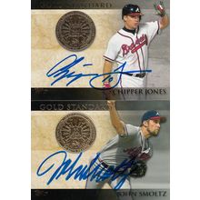 CHIPPER JONES & JOHN SMOLTZ AUTO 2012 ATLANTA BRAVES HOF WORLD CHAMPION PLAYERS