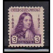 724 3c William Penn Just Clears MNH O3344