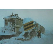 Garside Class 25 Locomotive Snowplough Duty Train Postcard