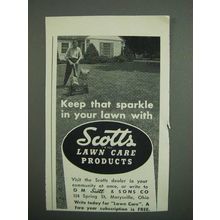 1953 Scotts Lawn Care Products Ad - Keep That Sparkle