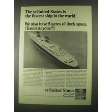 1967 United States Lines Cruise Ad - Fastest Ship