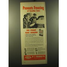 1950 Du Pont Gas Guard Ad - Prevents freezing of gasoline lines