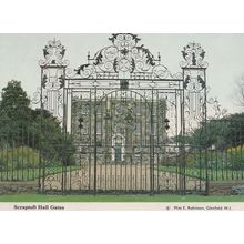 Scraptoft Hall Gates Leicester Magnificent Entrance Postcard