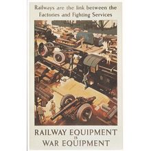 Railway Is War Factory Equipment Train Military Poster Postcard
