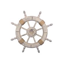 Rustic Decorative Ship Wheel With Seashell 24""