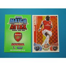 2. Bacary Sagna - Arsenal - Match Attax 2010/11 Football Card EF1