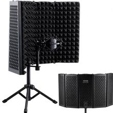 Microphone Isolation Shield, 5-Panel, Studio Recording Mic Sound Shield, wit...