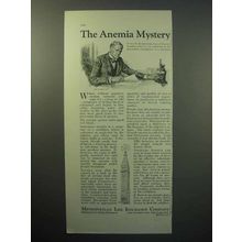 1933 Metropolitan Life Insurance Ad - Anemia Mystery