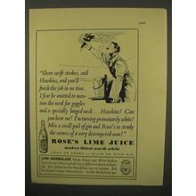 1954 Rose's Lime Juice Ad - Finish the Job in No Time