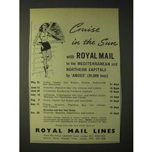 1958 Royal Mail Lines Ad - Cruise in the Sun