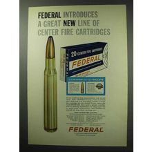 1963 Federal Center Fire Cartridges Ad - Great New Line