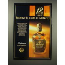 1990 Ballantine's Gold Seal Scotch Ad - Patience is a sign of maturity