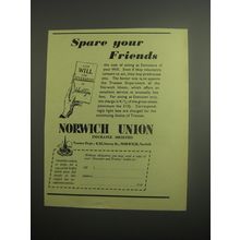 1948 Norwich Union Insurance Ad - Spare your friends
