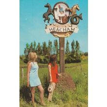 Heacham Village Sign Vintage Norfolk 1970s Mint Postcard