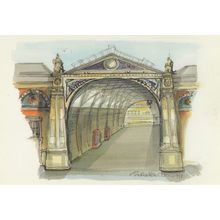 Smithfield Market London Victorian 1878 Painting Postcard