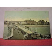 VIEW FROM WEST PIER, BRIGHTON, SUSSEX unused antique postcard Horrocks & co. =