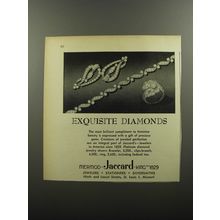 1956 Mermod Jaccard King Jewelry Ad - Exquisite Diamonds