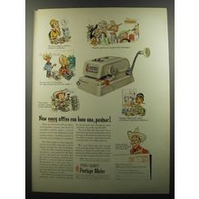 1956 Pitney-Bowes Postage Meter Ad - Now every office can have one, pardner