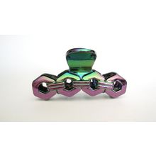 Metallic iridescent multi colored acrylic hair claw clip for long fine hair