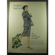 1960 Pendleton Sportswear Ad - The shape of springs to come