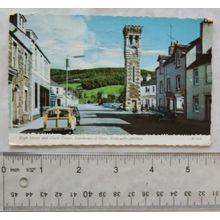 1970 postcard High St & Clock Tower Gatehouse of Fleet, Kirkcudbrightshire