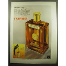 1960 I.W. Harper Bourbon Ad - Holiday-time.. And the giving is easy