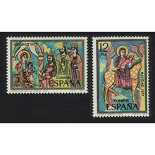 Spain Christmas Miniatures from Manuscript 'Romanico de Huesca' 2v 1977 MNH
