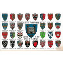 Postcard UK Oxfordshire Oxford University coats of arms of colleges unposted